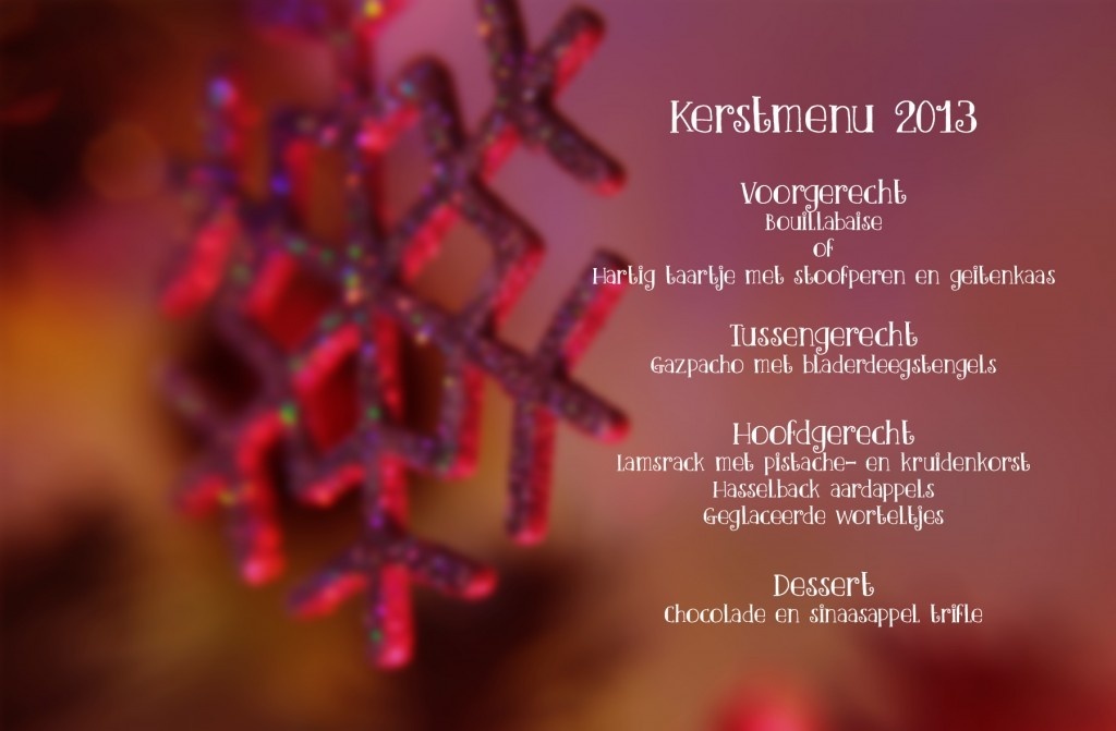 kerstmenu 2013