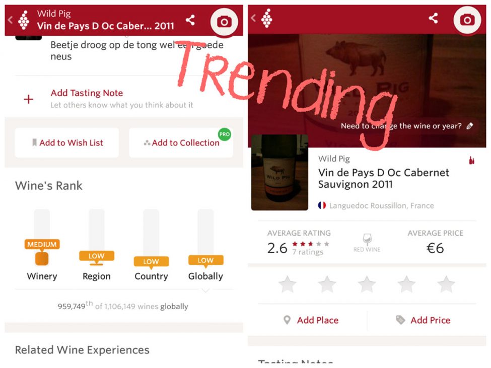 Trending: Vivino wijn app