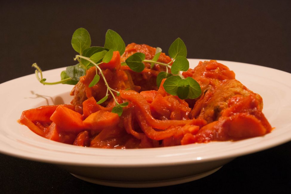 Kip gehaktballen met tomatensaus (glutenvrije gehaktballen)