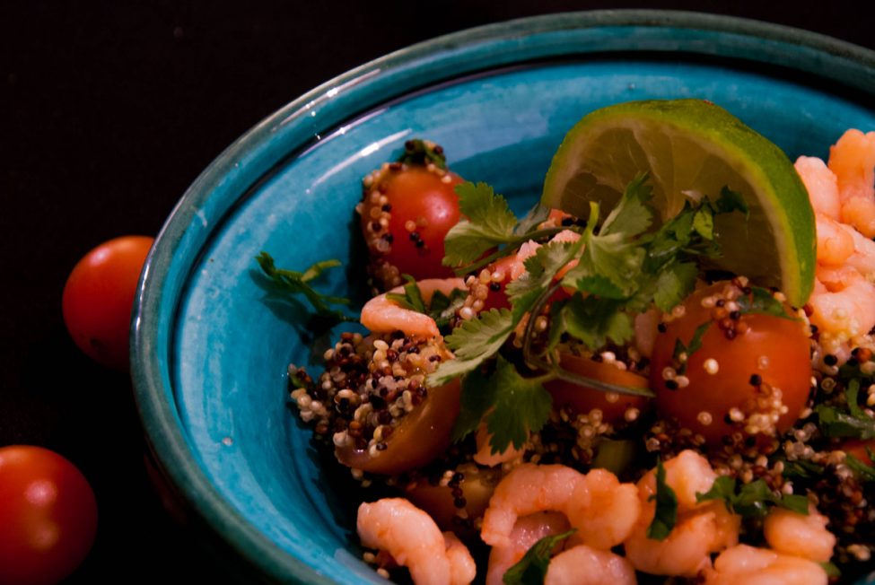 Quick & easy: Quinoa salade met garnalen