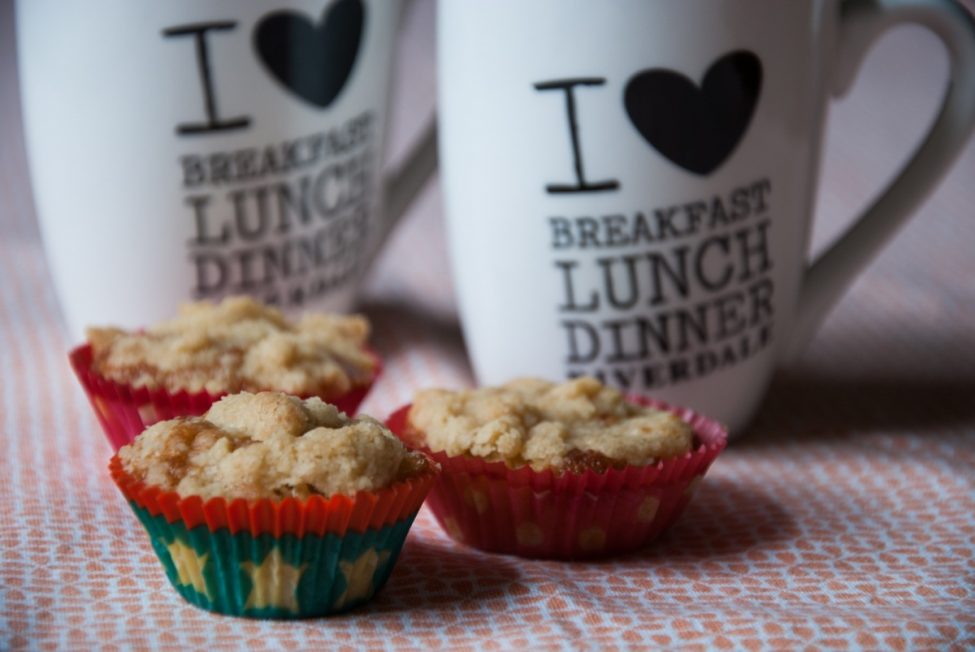 Appel cupcakes met een krokante kruimellaag