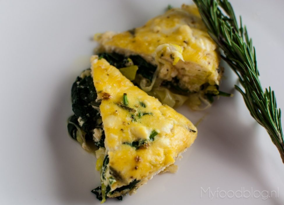 Koken met restjes: frittata met prei en spinazie