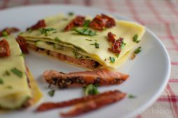 Snelle lasagne met zalm en zelfgemaakte pesto