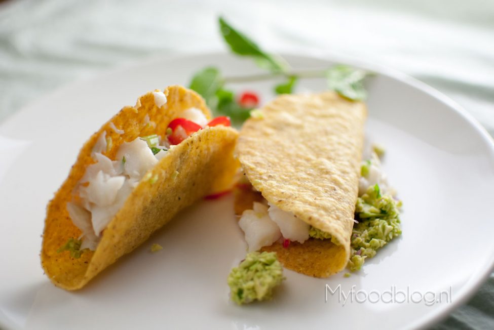 Pittige kabeljauw taco’s