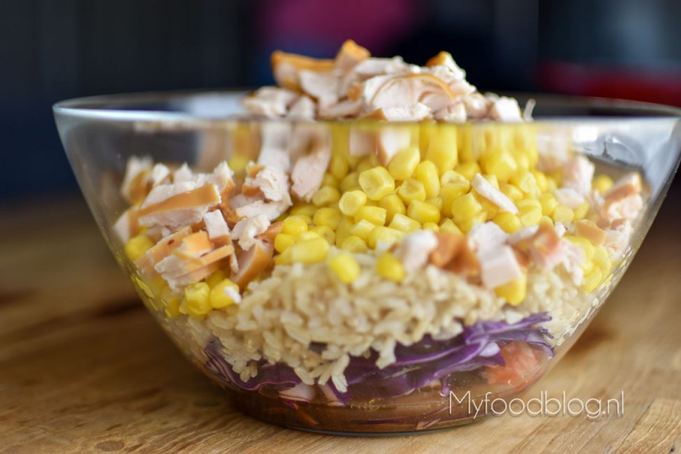 Rijstsalade met kip
