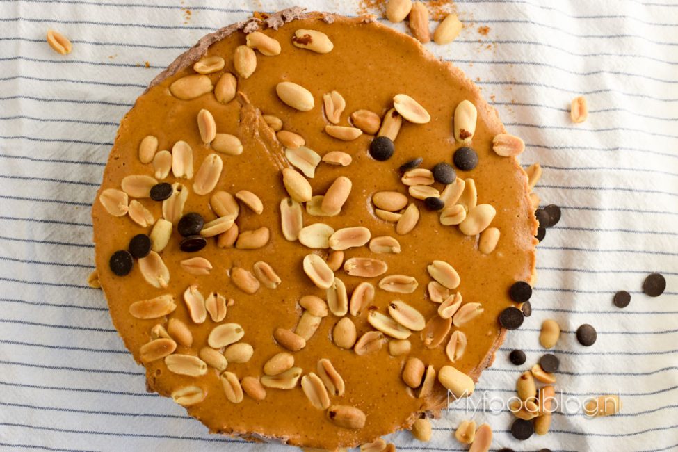 Pindakaastaart met chocolade (zonder oven!)