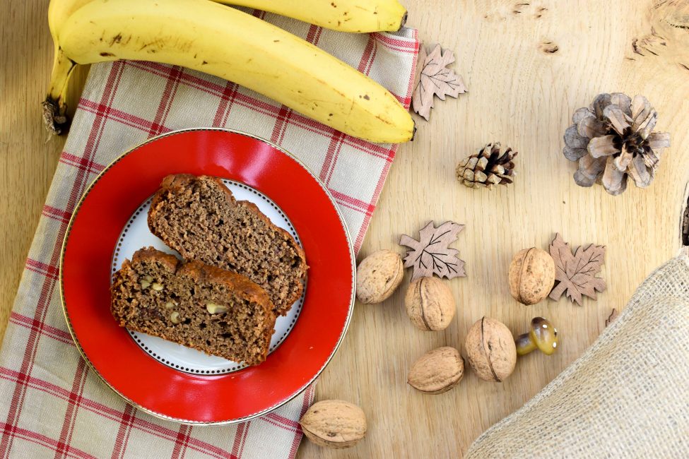 Speculaascake met dadels, walnoten en banaan (zonder geraffineerde suikers!)