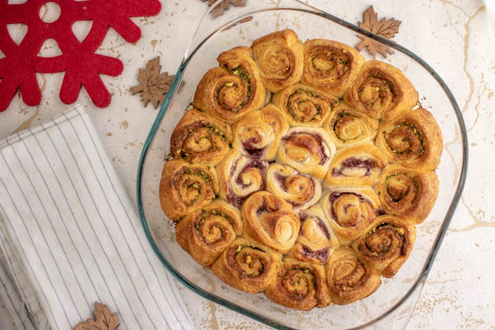 Rood-groene snelle kerstbroodjes