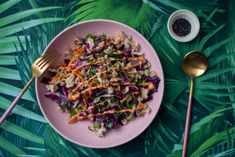 Spring roll salade met rode kool