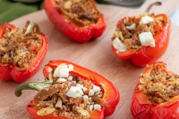 Vegetarische gevulde paprika met quinoa