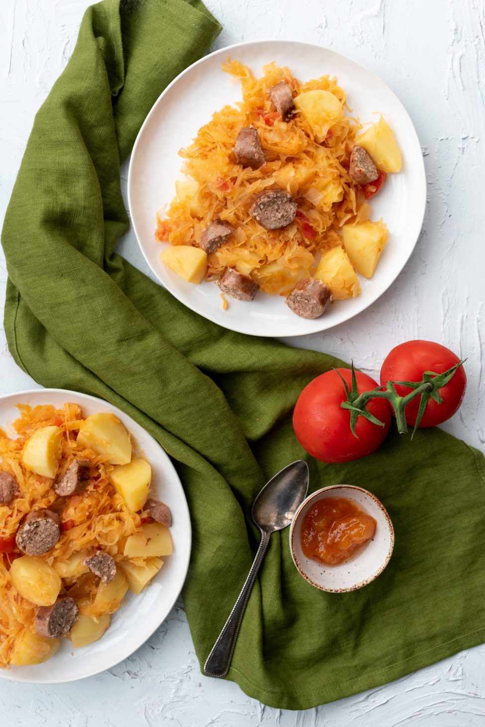 Surinaamse zuurkool (vegetarische variant)