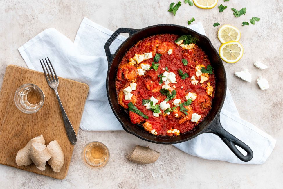 Garnalen saganaki