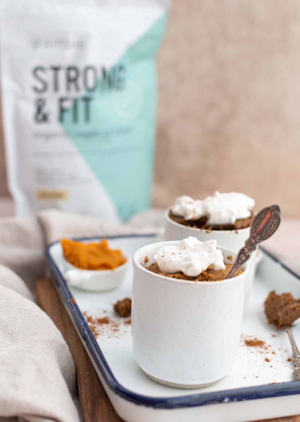 Gezonde pumpkin spice mug cake (eiwitrijk ontbijt)
