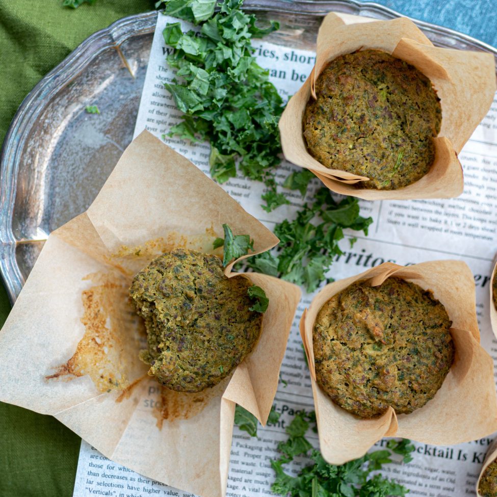 Boerenkool muffins (gezonde hartige muffins)