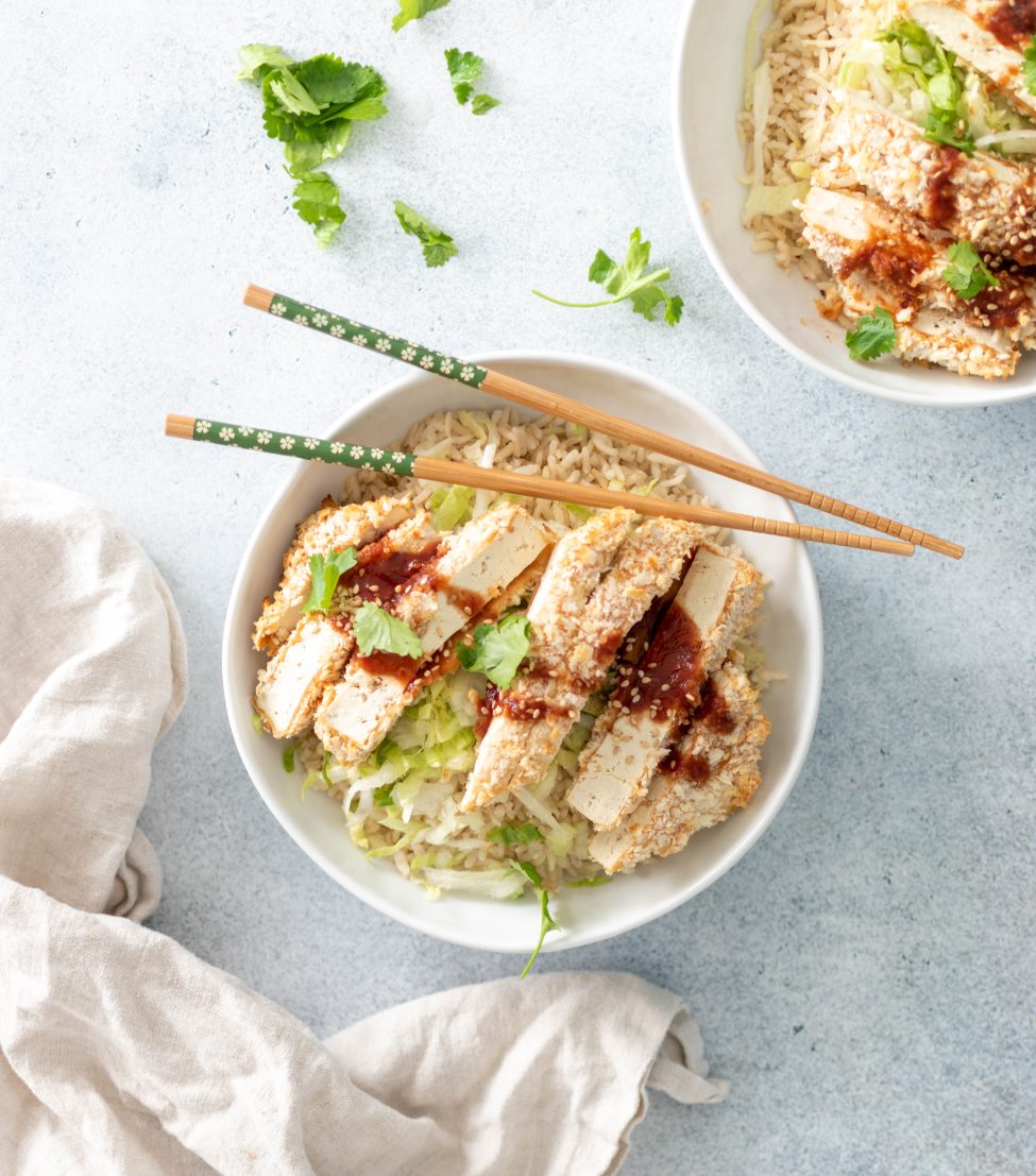 Tofu katsu (knapperige Japanse tofu) uit de oven