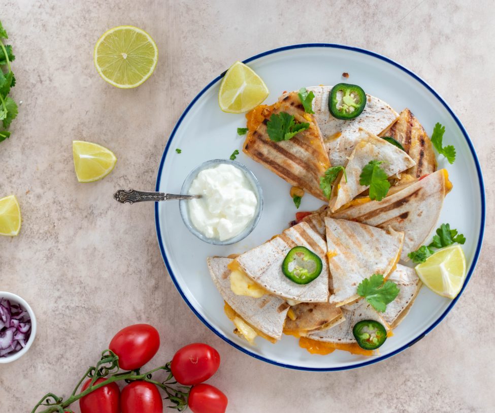 Quesadilla’s met vega kip