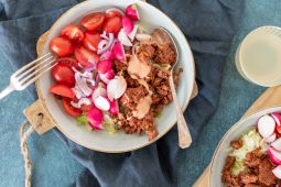 Vegetarische burger bowl