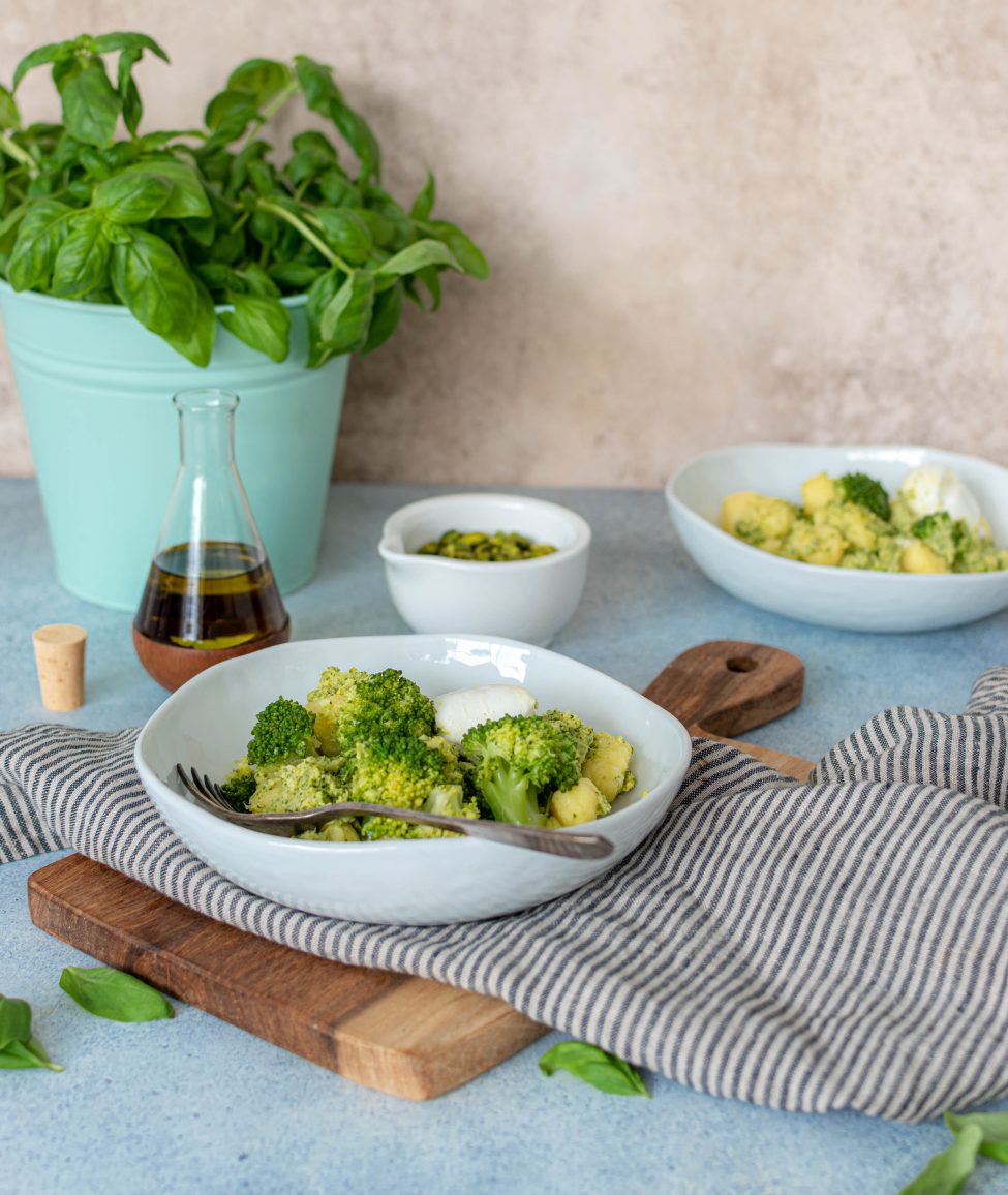 Gnocchi met broccolipesto en mozzarella
