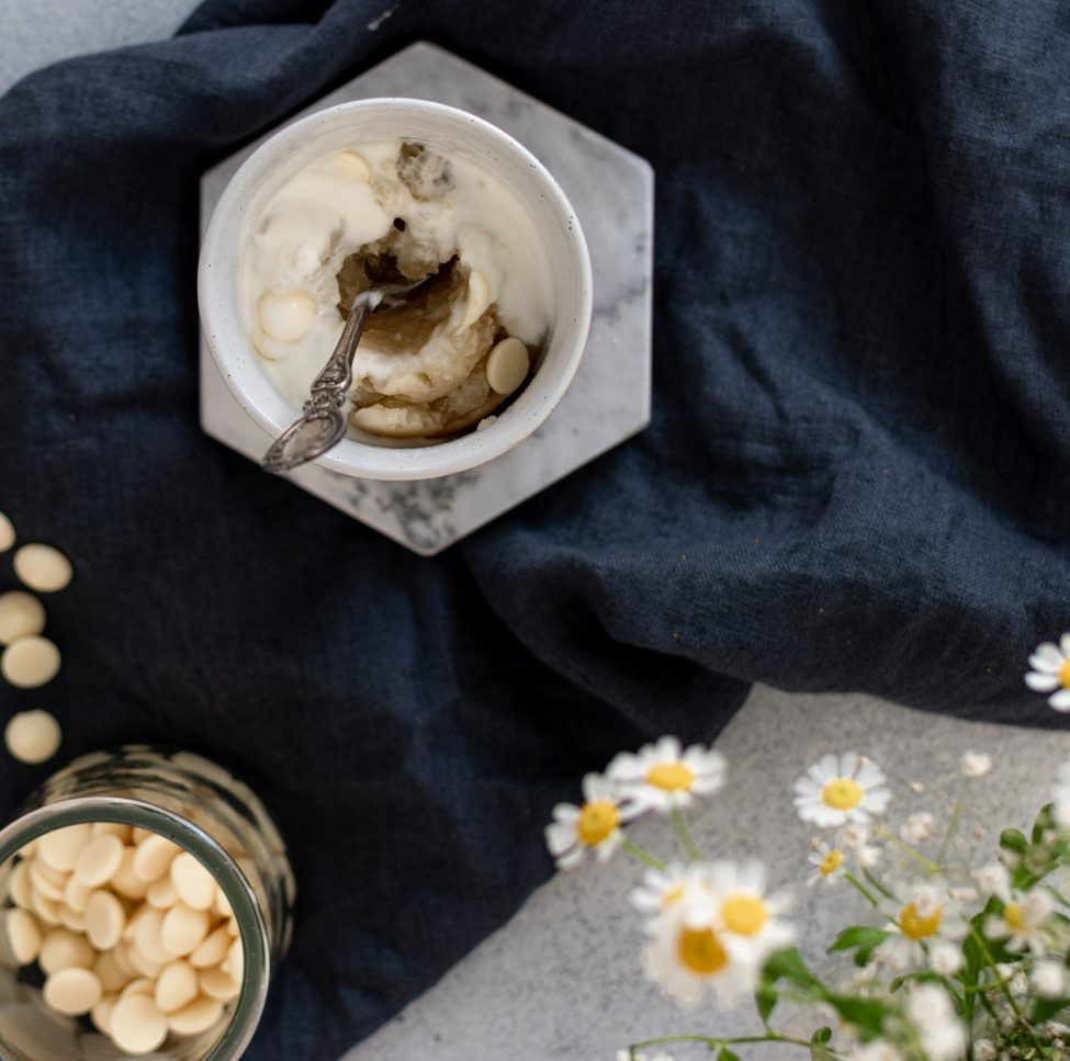 Witte chocolade mugcake