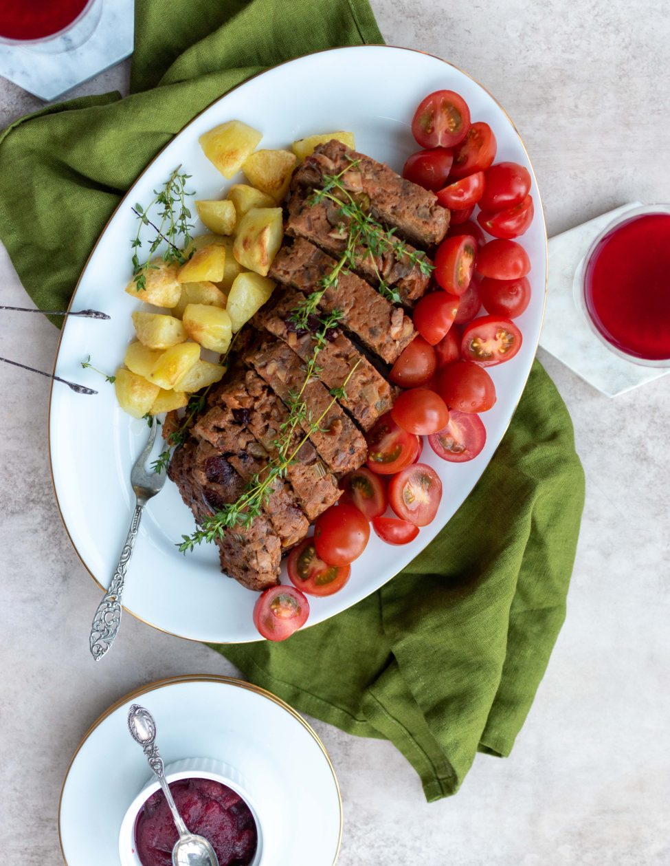 Vegetarisch gehaktbrood met appel en cranberry’s