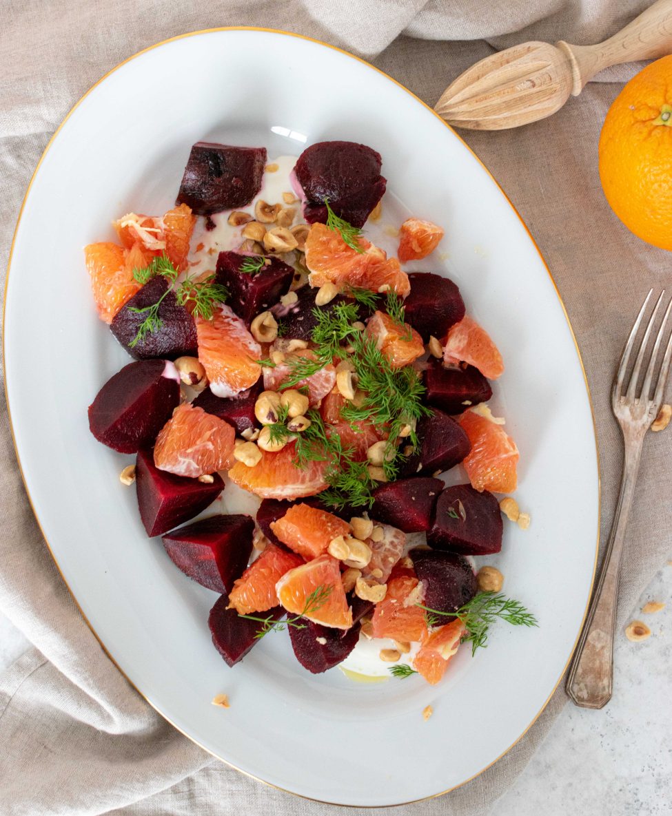 Bloedsinaasappel-bieten salade