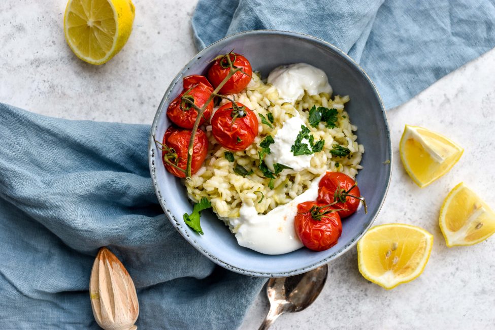 Risotto met courgette en citroen