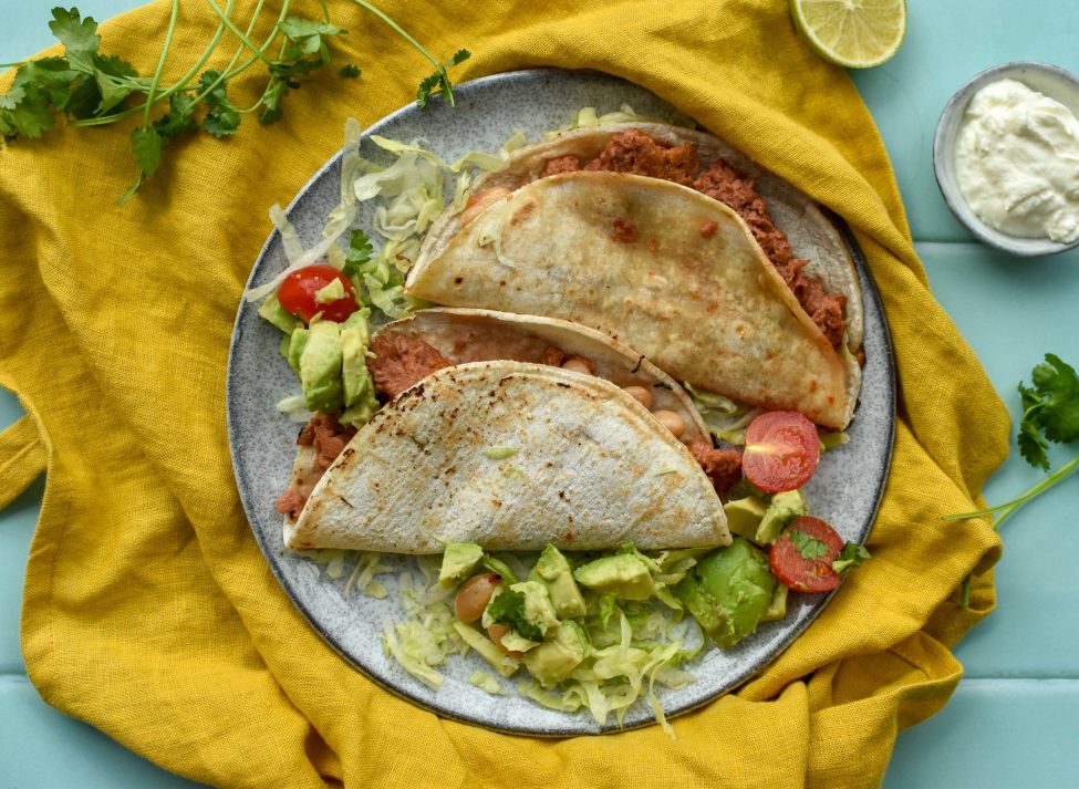 Snelle vegetarische soft shell taco’s
