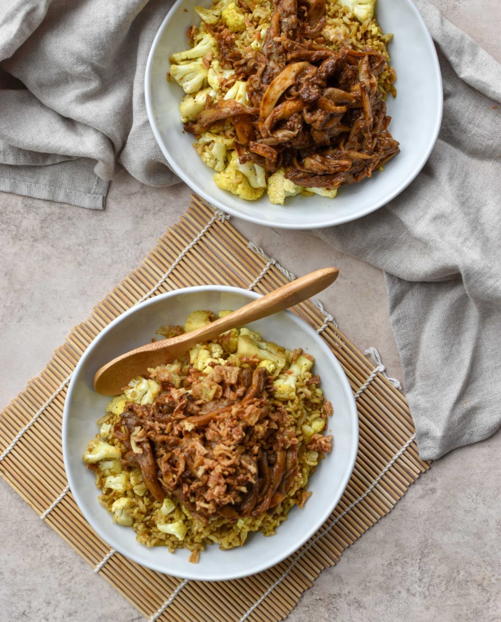 Bloemkool fried rice met oesterzwam rendang