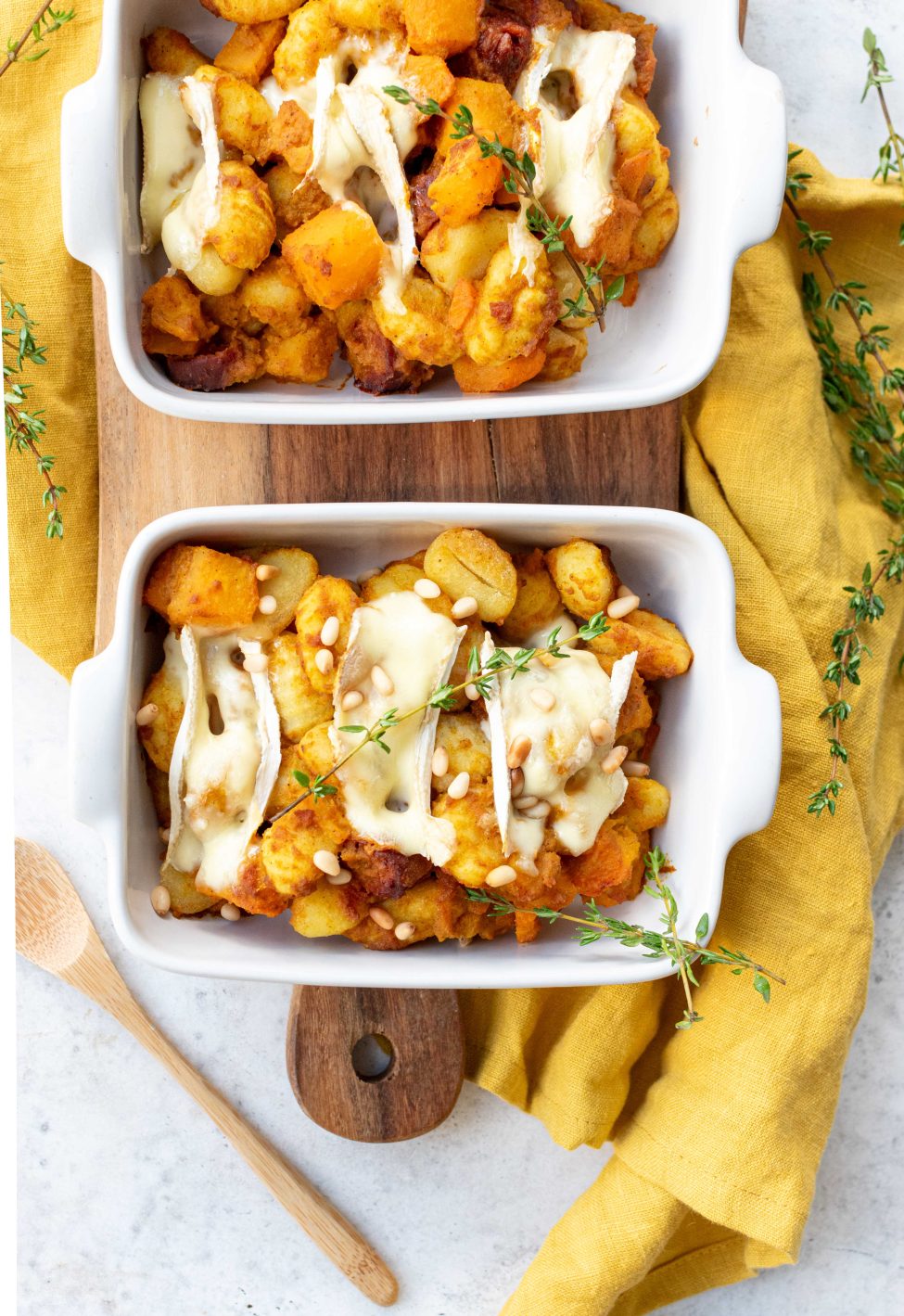 Gnocchi uit de oven met brie en romige pompoen 🍂🧀