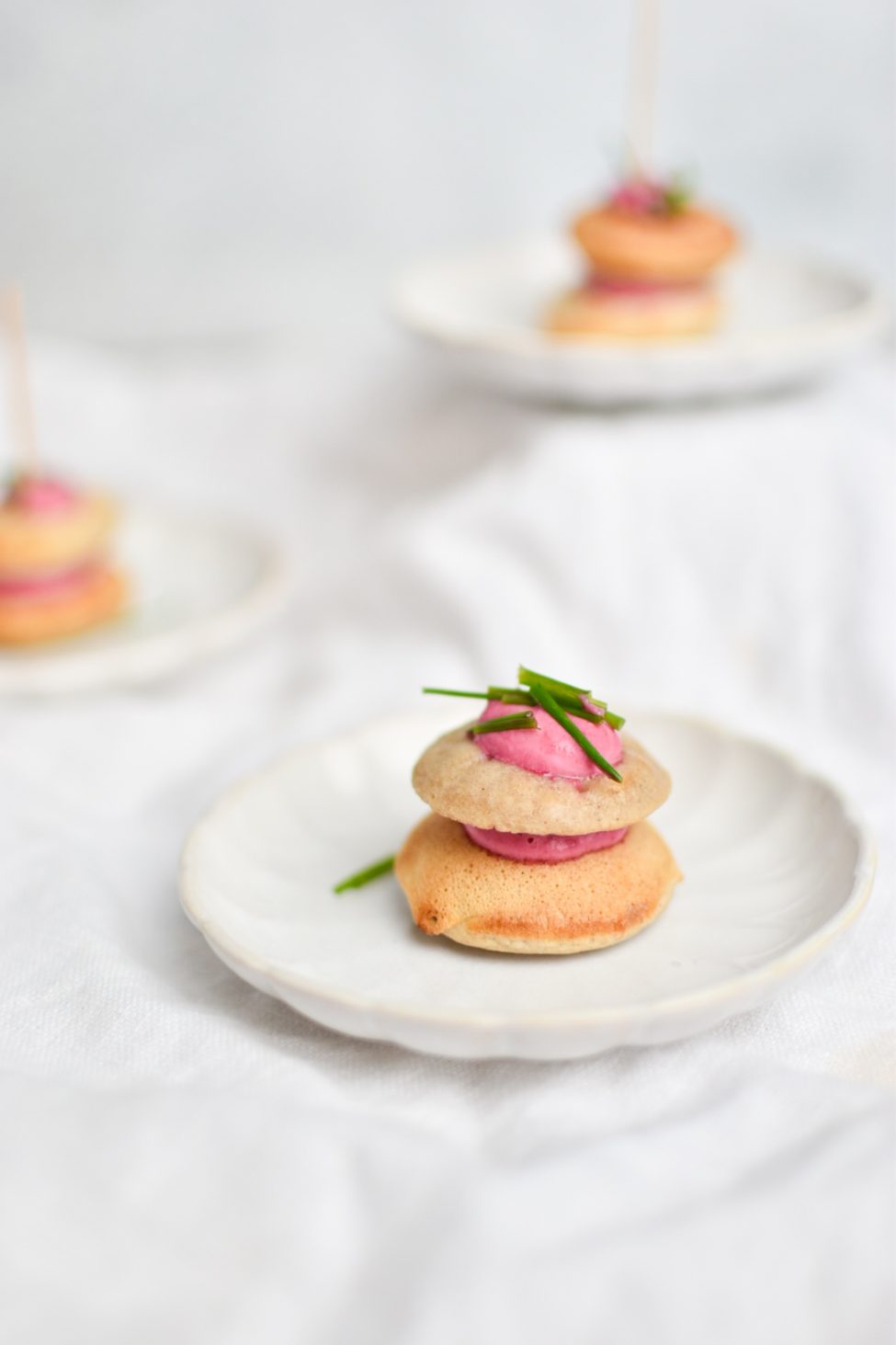 Blini met bietencreme (vegetarisch voorgerecht)